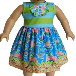 Matilda Jane Doll Clothes Home Sweet Home Dress Striped Top Scenic Print Skirt